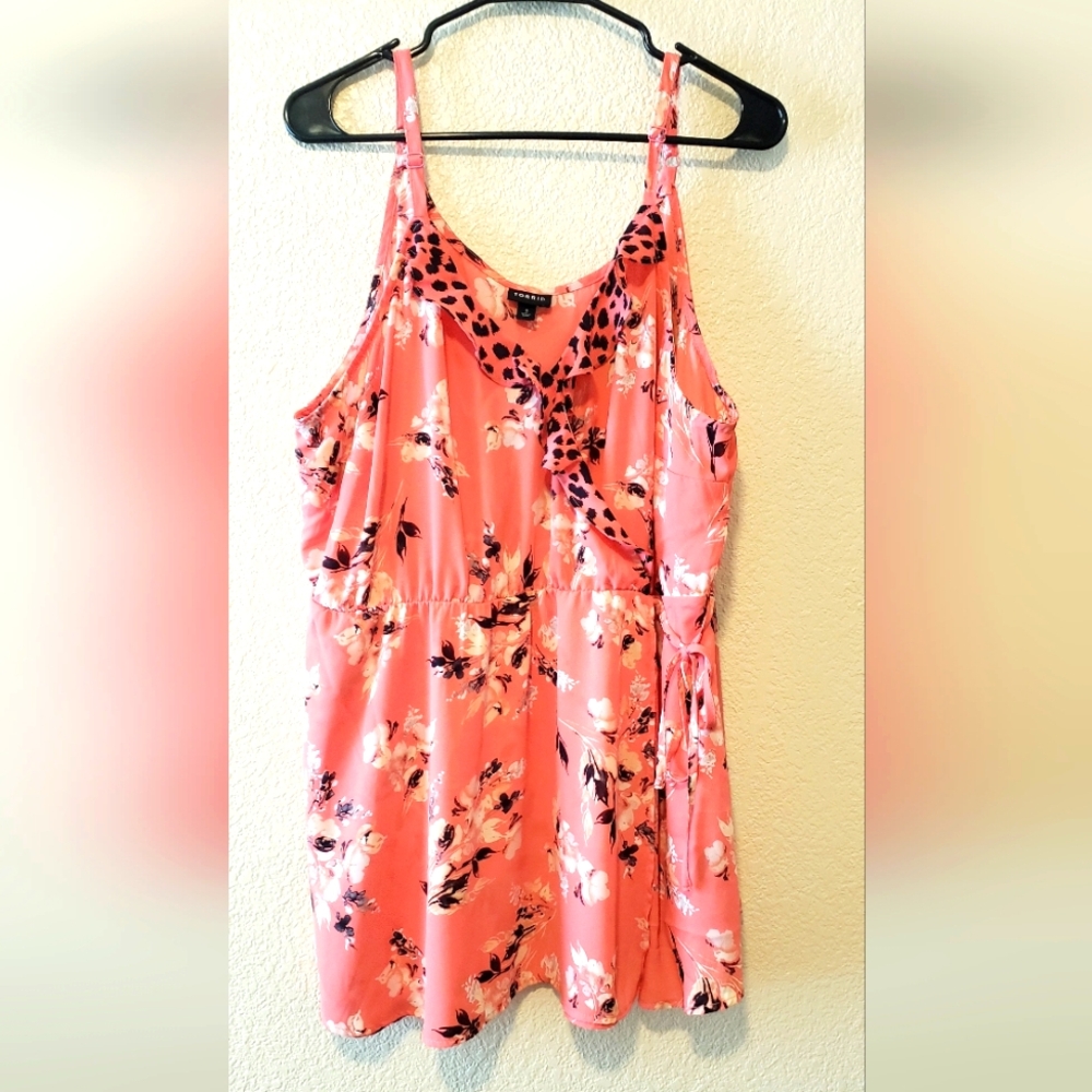 Torrid Light Coral Wrap Tank, Size 3